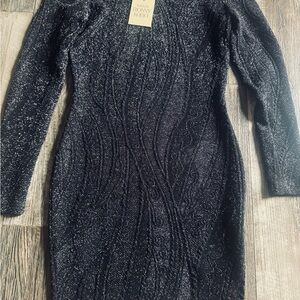 Torn by Ronny Kobo Elegant Black Long Sleeve Dress